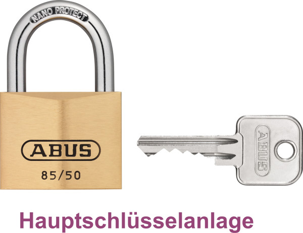 ABUS Vorhängeschloss 85/50 Hauptschlüsselanlage Nano Protect - wetterfest -